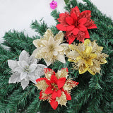 10 Pcs Christmas Flower Heads Artificial DIY Wreath Accessories