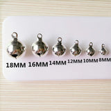 10 Pcs Silver Bell Pendants 8-18mm