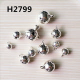 10 Pcs Silver Bell Pendants 8-18mm