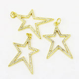 10 Pcs Zircon Star Jewelry Making Pendant Accessory