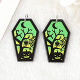 10 Pcs Halloween Charms Acrylic Coffin Ghost Bat Pendant DIY Jewelry Making