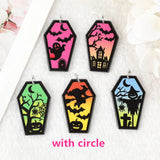 10 Pcs Halloween Charms Acrylic Coffin Ghost Bat Pendant DIY Jewelry Making