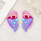 10 Pcs Halloween Charms Brain Heart Mouth Flatback Acrylic Jewelry Findings