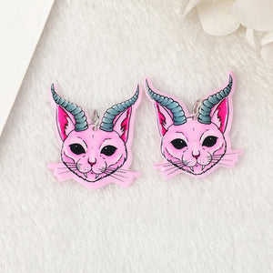 10 Pcs Halloween Charms Cat Bandage Acrylic Jewlery Findings