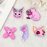 10 Pcs Halloween Charms Cat Bandage Acrylic Jewlery Findings