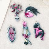 10 Pcs Halloween Charms Acrylic Witch Skull Corn Jewelry Findings