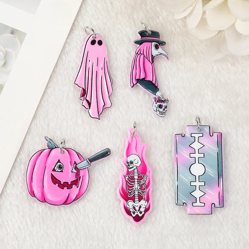 10 Pcs Halloween Witch Charms Acrylic Jewlery Findings
