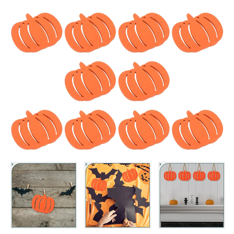 10 Pcs Halloween Wood Chips Decorations DIY Accessories Wooden Blank Slices