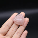 10 Pcs Heart Shape Healing Crystal Stone Pendants Agate Charms