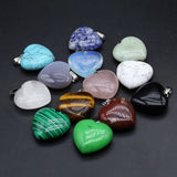 10 Pcs Heart Shape Healing Crystal Stone Pendants Agate Charms