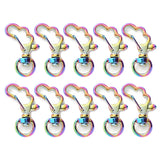10 Pcs Rainbow Heart Star Keychain Snap Hook Clasp DIY Craft Bag Jean