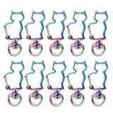 10 Pcs Rainbow Heart Star Keychain Snap Hook Clasp DIY Craft Bag Jean