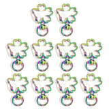 10 Pcs Rainbow Heart Star Keychain Snap Hook Clasp DIY Craft Bag Jean