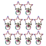10 Pcs Rainbow Heart Star Keychain Snap Hook Clasp DIY Craft Bag Jean
