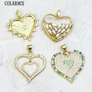 10 Pcs Heart Pendant Jewelrys Charms for Necklace Making