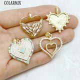 10 Pcs Heart Pendant Jewelrys Charms for Necklace Making