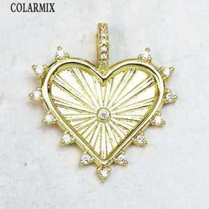 10 Pcs Heart Pendant Jewelrys Charms for Necklace Making