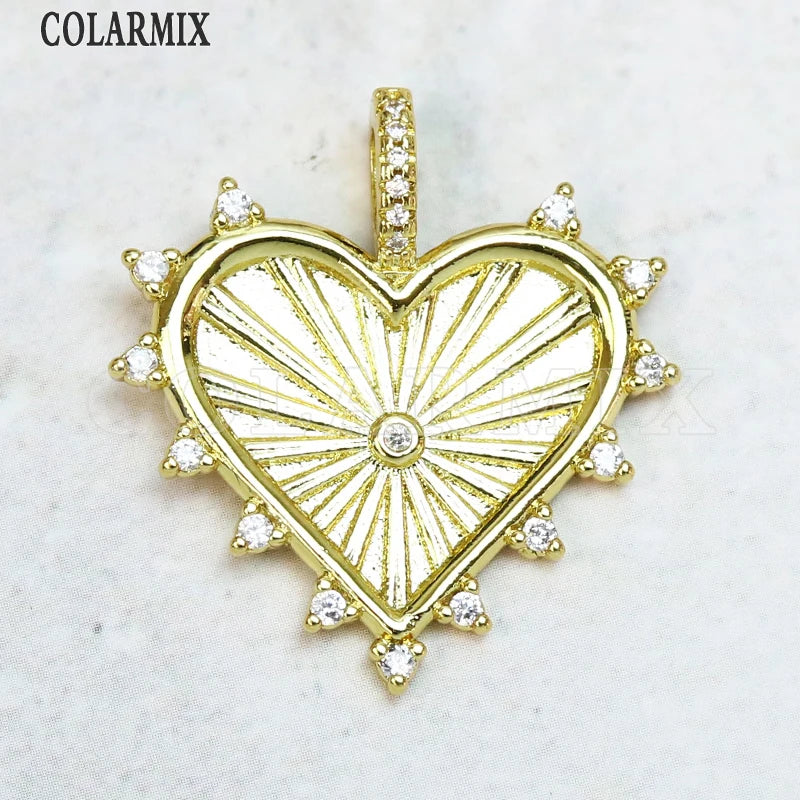10 Pcs Heart Pendant Jewelrys Charms for Necklace Making