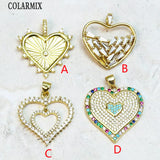 10 Pcs Heart Pendant Jewelrys Charms for Necklace Making