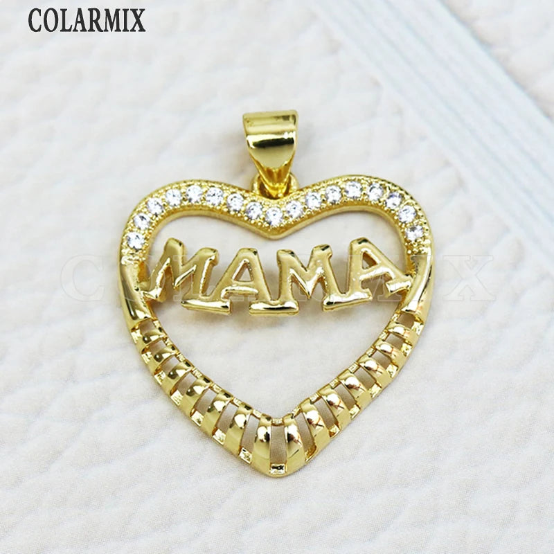 10 Pcs Heart Star Zircon Necklace Pendants