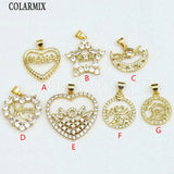 10 Pcs Heart Star Zircon Necklace Pendants