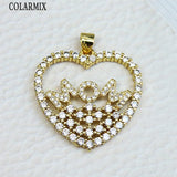 10 Pcs Heart Star Zircon Necklace Pendants