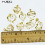10 Pcs Heart Star Zircon Jewelry Charms Lovely 60315
