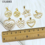 10 Pcs Heart Star Zircon Necklace Pendants