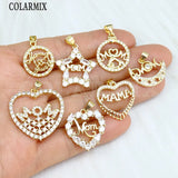 10 Pcs Heart Star Zircon Necklace Pendants