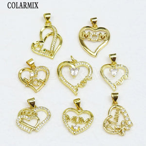 10 Pcs Heart Star Zircon Jewelry Charms Lovely 60315