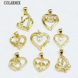 10 Pcs Heart Star Zircon Jewelry Charms Lovely 60315
