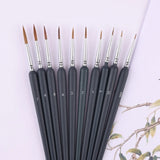 10 Pcs Wolf Hair Detail Art Liner Painting Brush Set
