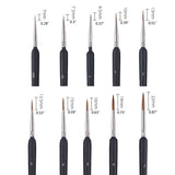 10 Pcs Wolf Hair Detail Art Liner Painting Brush Set