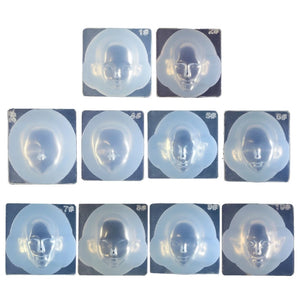 10 Pcs Human Face 3D Doll Epoxy Resin Mold DIY Crafts Ornaments