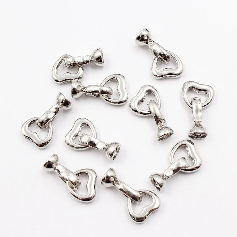 10 Pcs Copper Plated Clasps for DIY Pearl Bracelets Necklaces Craft