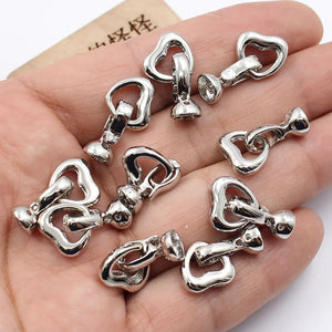 10 Pcs Copper Plated Clasps for DIY Pearl Bracelets Necklaces Craft