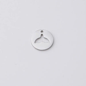 10 Pcs/Lot 12mm Fish Tail Charm Pendant Stainless Steel DIY Jewelry