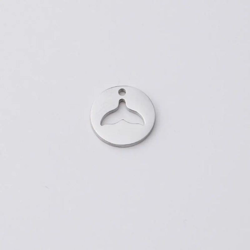 10 Pcs/Lot 12mm Fish Tail Charm Pendant Stainless Steel DIY Jewelry