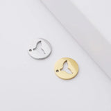 10 Pcs/Lot 12mm Fish Tail Charm Pendant Stainless Steel DIY Jewelry