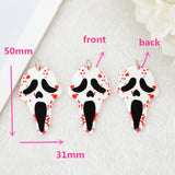 10 Pcs/Lot 50*31 MM Bloody Skull Heads Creepy Halloween Charms for Diy Making