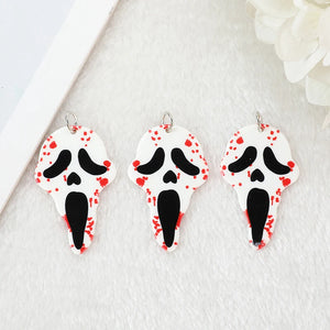 10 Pcs/Lot 50*31 MM Bloody Skull Heads Creepy Halloween Charms for Diy Making