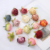 10 Pcs Silk Rose Flower Head DIY Garland Vase Wedding Decor