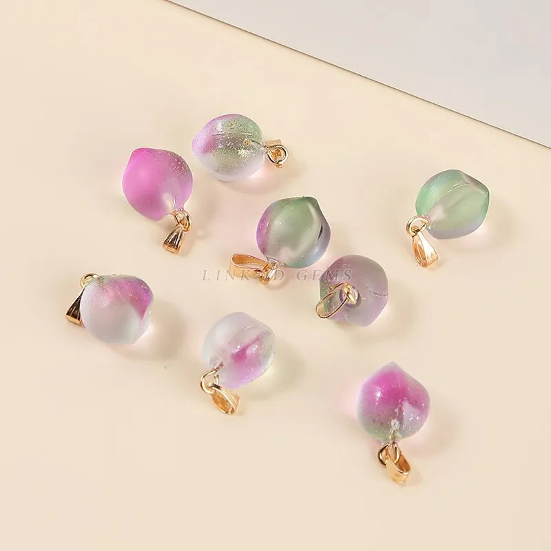 10 Pcs Colorful Czech Lampwork Pendant Glass Beads Charms for Jewelry Making