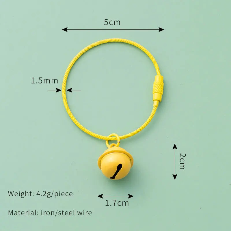 10 Pcs Metal Jingle Bells DIY Keychain Accessories Round Keyring