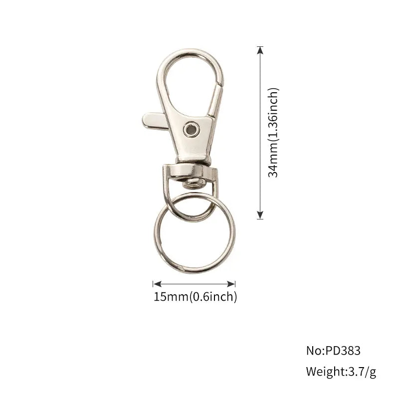 10 Pcs Metal Swivel Trigger Dog Buckle Keychain Hooks DIY Jewelry Key Ring