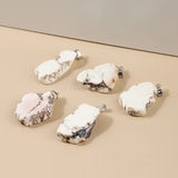 10 Pcs Natural Turquoise Rough Flat Stone Pendant For Jewelry Making DIY