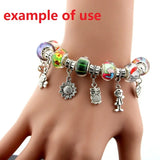 10 Pcs Silver Plated Lobster Clasp Snake Chain Charm Bracelets