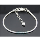 10 Pcs Silver Plated Lobster Clasp Snake Chain Charm Bracelets