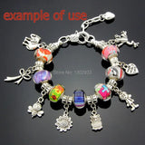 10 Pcs Silver Plated Lobster Clasp Snake Chain Charm Bracelets