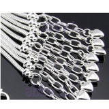 10 Pcs Silver Plated Lobster Clasp Snake Chain Charm Bracelets